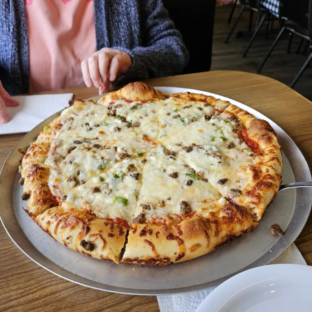 Large Cheese Pizza with Beef and G